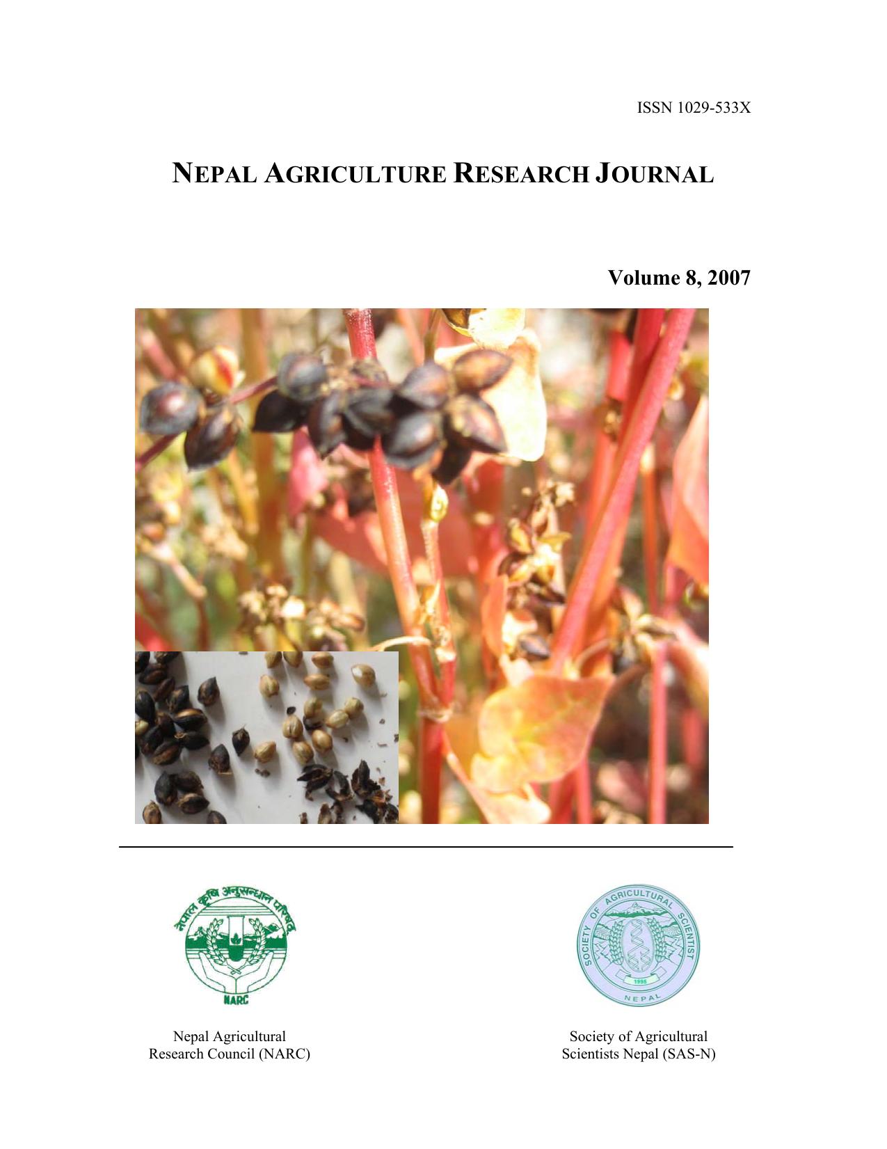Nepal Agriculture Research Journal Vol8